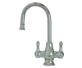 Hot & Cold Water Faucet with Traditional Curved Body & Curved Handles